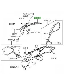 Dessus tête de fourche Kawasaki Er-6f (2012-2016) | Réf. 550280367