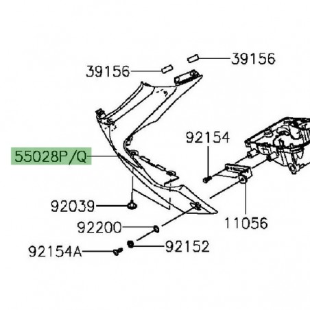 Sabot moteur gauche Kawasaki Er-6f (2012-2016) | Moto Shop 35