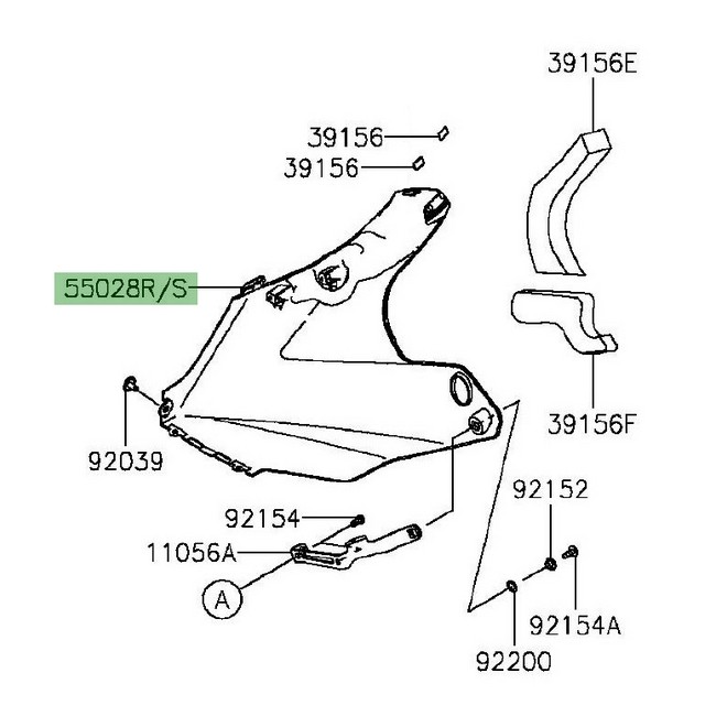 Sabot moteur droit Kawasaki Er-6f (2012-2016) | Moto Shop 35