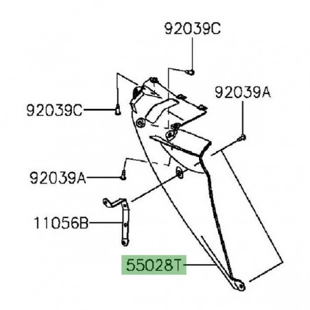 Intérieur flanc de carénage gauche Kawasaki Er-6f (2012-2016) | Réf. 550280376