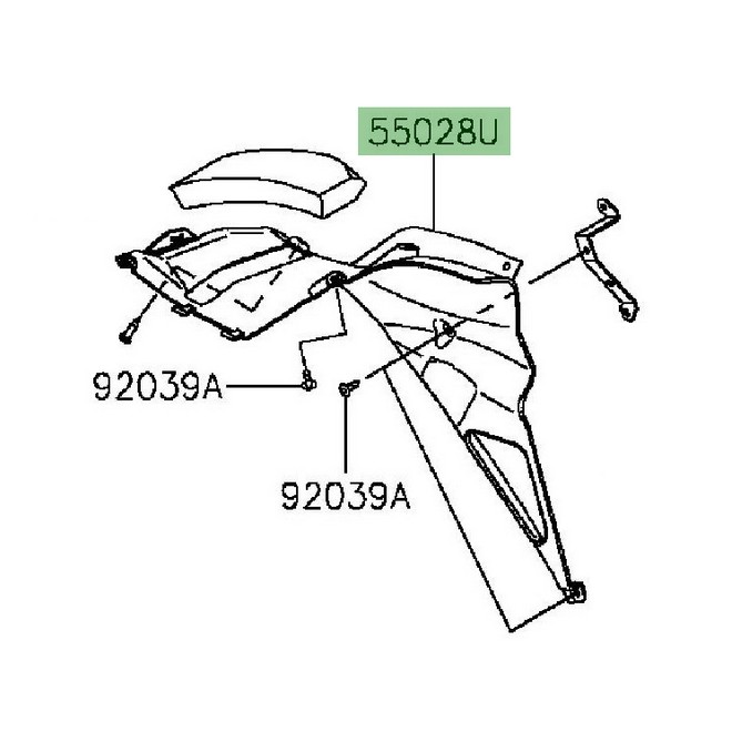Intérieur flanc de carénage droit Kawasaki Er-6f (2012-2016) | Réf. 550280377