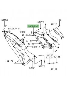 Ouïe gauche flanc de carénage Kawasaki Er-6f (2012-2016) | Moto Shop 35