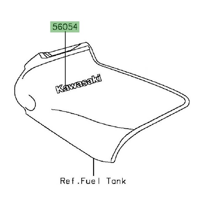 Autocollant " Kawasaki" habillage de réservoir Kawasaki Er-6f (2012-2013) | Moto Shop 35
