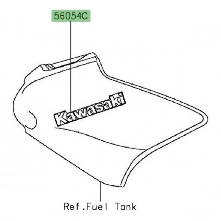 Autocollant " Kawasaki" habillage de réservoir Kawasaki Er-6f (2014-2016) | Moto Shop 35