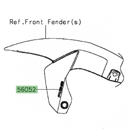 Autocollant 'ABS" garde-boue avant Kawasaki Er-6f (2015-2016) | Moto Shop 35