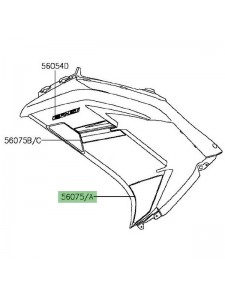 Autocollant inférieur flanc de carénage Kawasaki Er-6f vert (2016) | Moto Shop 35