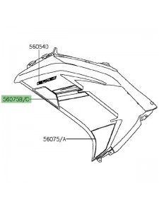 Autocollant supérieur flanc de carénage Kawasaki Er-6f vert (2016) | Moto Shop 35