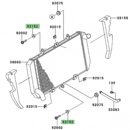 Entretoise fixation radiateur Kawasaki Z1000SX (2011-2019) | Réf. 921520667