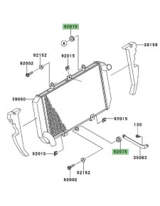 Amortisseur caoutchouc radiateur Kawasaki Z1000SX (2011-2019)