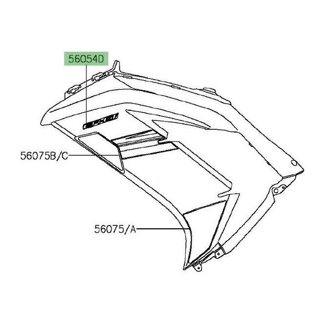 Autocollant "Er-6f" flanc de carénage Kawasaki Er-6f vert (2016) | Moto Shop 35