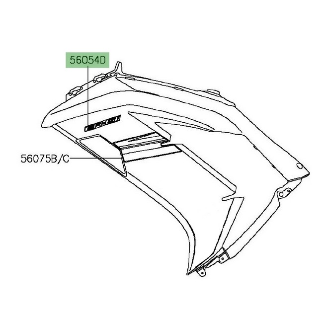 Autocollant "Er-6f" flanc de carénage Kawasaki Er-6f rouge (2016) | Moto Shop 35