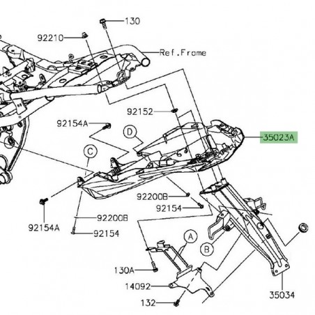 Passage de roue arrière Kawasaki Z800 (2013-2016) | Réf. 350230375