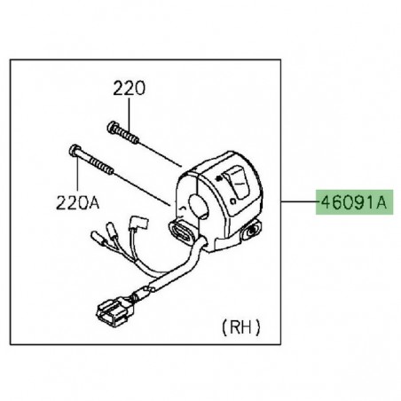 Commodo droit Kawasaki Z800 (2013-2016) | Réf. 460910487