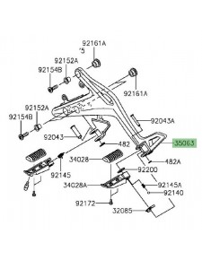 Platine repose-pieds gauche Kawasaki Er-6f (2012-2016) | Réf. 35063087118R