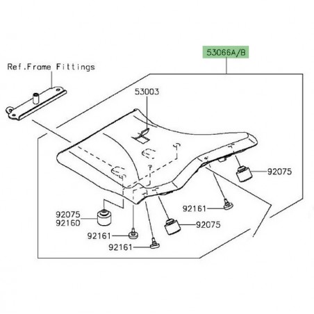 Selle pilote Kawasaki Z800e orange 2013 | Réf. 530660405MA