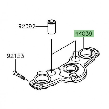 Té de fourche supérieur Kawasaki Er-6f (2012-2016) | Réf. 44039012118R