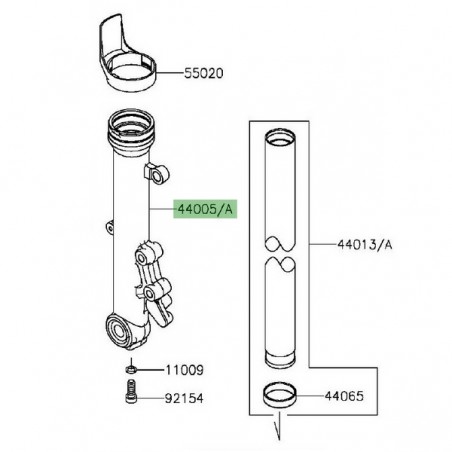 Fourreau de fourche gauche Kawasaki Er-6f (2012-2016) | Moto Shop 35