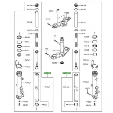 Bras de fourche Kawasaki Er-6f (2012-2016) | Moto Shop 35