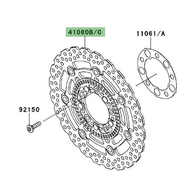 Disque de frein avant Kawasaki Er-6f ABS (2012-2016) | Réf. 41080068032L