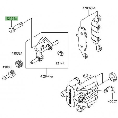 Vis M10x41 pour fixation étrier de frein avant Kawasaki Er-6f (2012-2016) | Réf. 921540845