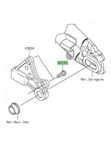 Vis M8x20 pour fixation étrier de frein arrière Kawasaki Er-6f (2012-2016) | Réf. 921540841