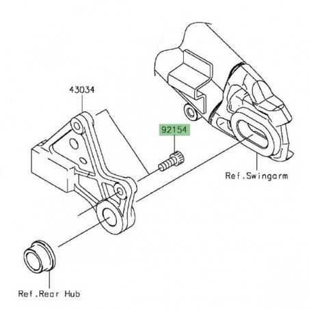 Vis M8x20 pour fixation étrier de frein arrière Kawasaki Er-6f (2012-2016) | Réf. 921540841