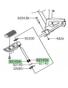 Ressort repose-pieds passager Kawasaki | Réf. 921451319