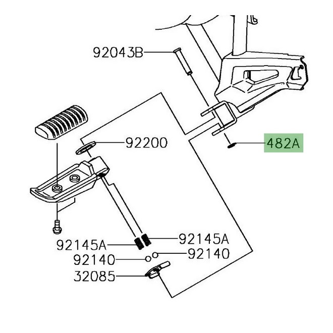 Circlip repose-pieds passager Kawasaki | Réf. 482EA5000