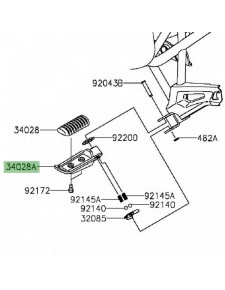 Repose-pieds arrière gauche Kawasaki Versys 650 (2015-2020) | Réf. 340280314