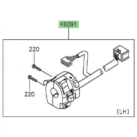 Commodo gauche Kawasaki 460910406 | Moto Shop 35