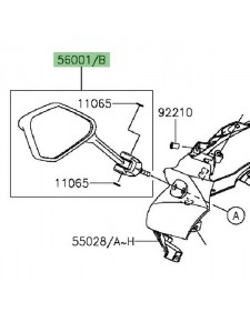 Rétroviseur gauche Kawasaki Er-6f (2012-2016) | Réf. 560010223 - 560010274