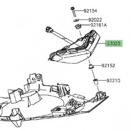 Feu arrière à Leds Kawasaki Er-6f (2012-2016) | Réf. 230250304