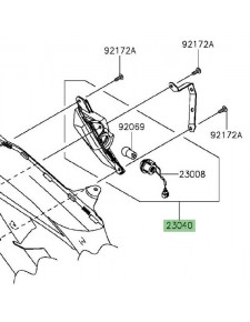 Clignotant avant gauche Kawasaki Er-6f (2012-2016) | Réf. 230400137