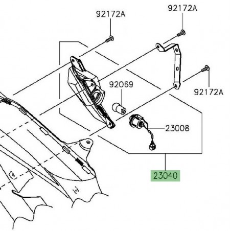 Clignotant avant gauche Kawasaki Er-6f (2012-2016) | Réf. 230400137