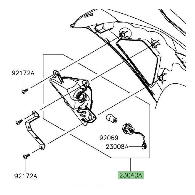 Clignotant avant droit Kawasaki Er-6f (2012-2016) | Réf. 230400138