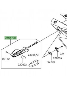 Clignotant arrière gauche Kawasaki Er-6f (2012-2016) | Réf. 230370300