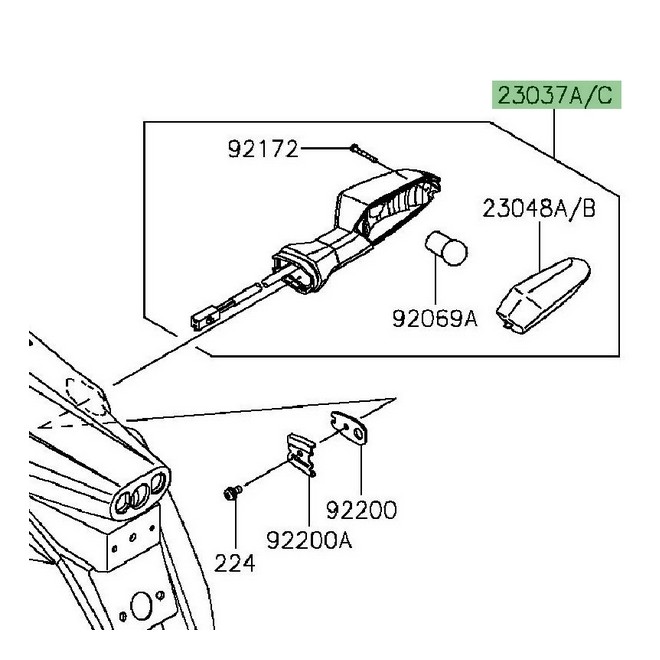 Clignotant arrière droit Kawasaki Er-6f (2012-2016) | Réf. 230370301