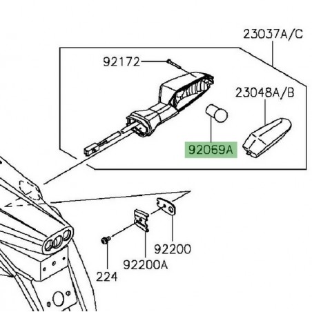 Ampoule (12V/10W) de clignotant arrière Kawasaki Er-6f (2012-2016) | Réf. 920690106