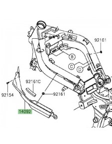 Habillage de cadre gauche Kawasaki Er-6f (2012-2016) | Réf. 140920856