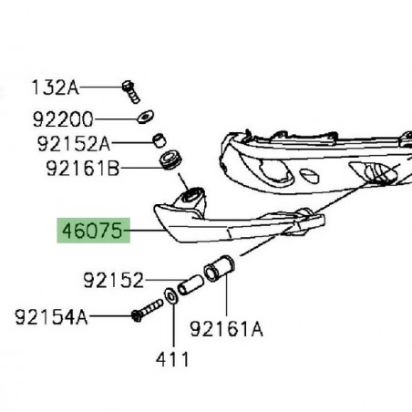 Poignée passager gauche Kawasaki Er-6f (2012-2016) | Réf. 46075056518R