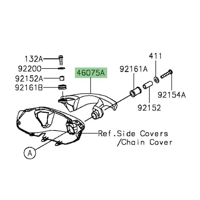 Poignée passager droite Kawasaki Er-6f (2012-2016) | Réf. 46075056618R