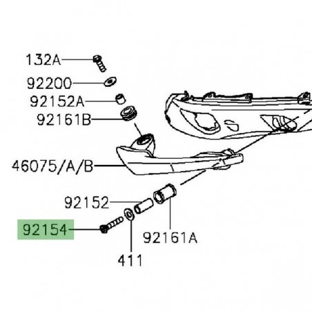 Vis M8x40 fixation poignée passager Kawasaki Er-6f (2012-2016) | Réf. 921540544