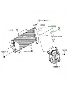 Radiateur d'origine Kawasaki Er-6f (2012-2016) | Réf. 390610559