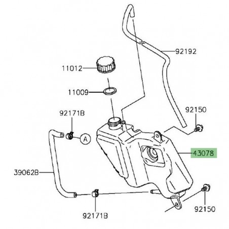 Vase d'expansion Kawasaki Er-6f (2012-2016) | Réf. 430780553