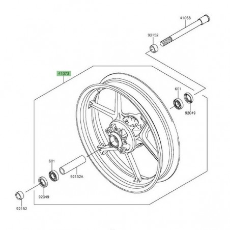 Jante avant Kawasaki Er-6n (2012-2016) | Réf. 410730567QT