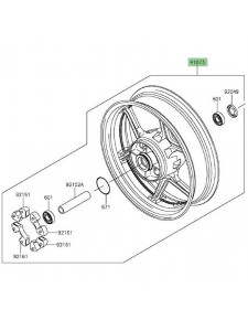 Jante arrière Kawasaki Er-6f (2012-2016) | Réf. 410730568QT