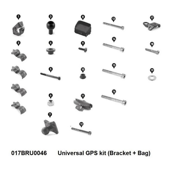 Kit support de GPS universel Kawasaki | Réf. 017BRU0046