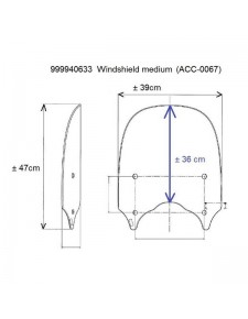 Pare-brise moyen amovible Kawasaki Vulcan S (2015-2023) | Réf. 999940633