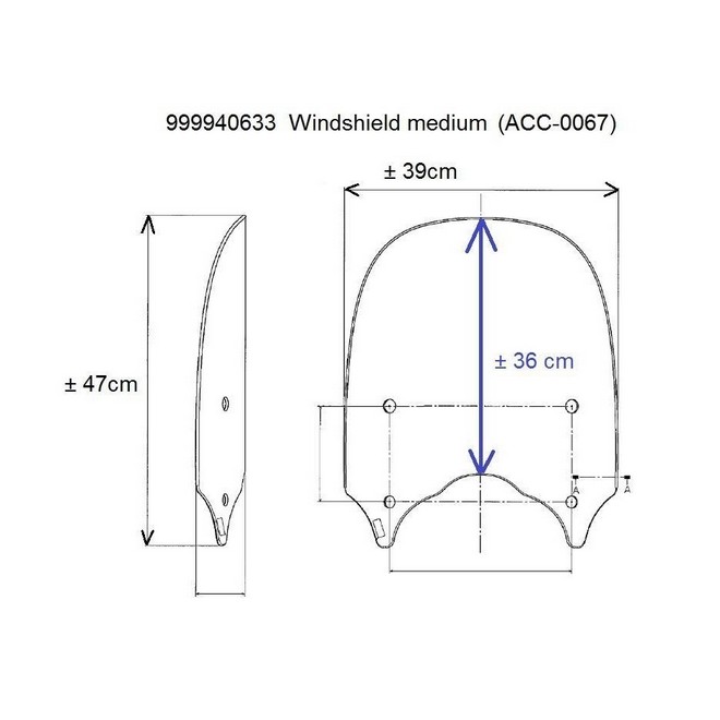 Pare-brise moyen fixe Kawasaki Vulcan S (2015-2026) | Réf. 999940828