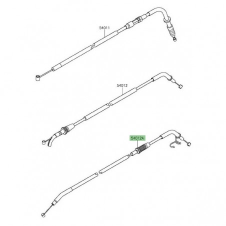 Câble de fermeture des gaz Kawasaki Vulcan S (2015 et +) | Réf. 540120614
